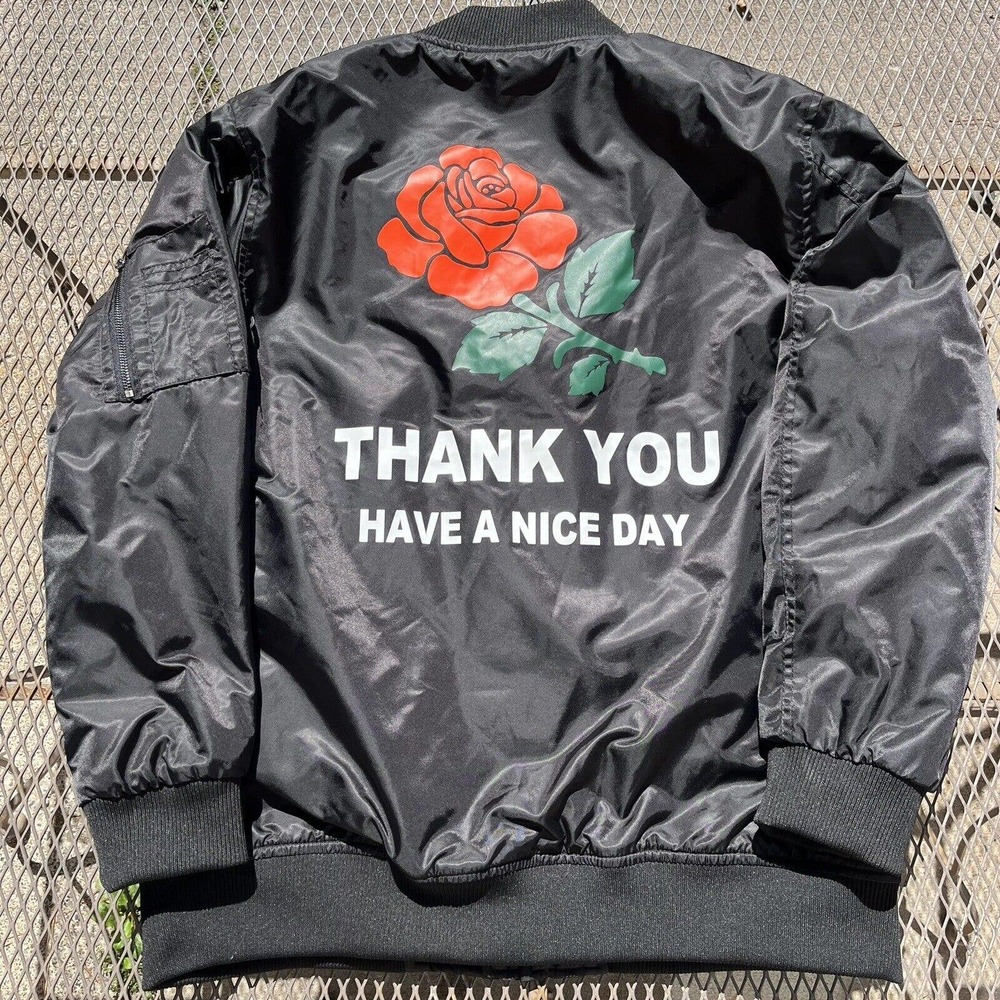 Chinatown Market Bomber Jacket Black “Thank You Have A Nice Day” Size XXL